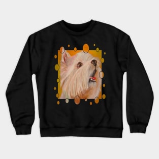 Cute West Highland White Terrier Portrait Vector Crewneck Sweatshirt